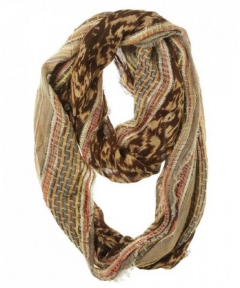 Collection Eighteen Women's Sequin Multi Pattern Infinity Scarf (OS- Rose Dust) - CH11QXHDCY7