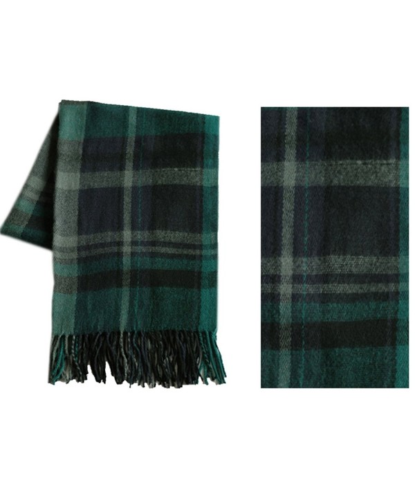 MissShorthair Winter Unisex Long Scarf Fashion Warm Grid Plaid Blanket Shawl Wrap - Green - C5186H0R2GN