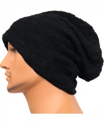 Rayna Fashion Unisex Beanie Hat Slouchy Knit Cap Skullcap Square Rectangular 1030 - Black - CM128ZP58NH