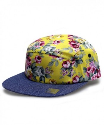 City Hunter Cn280P Plain Flower 5 Panel Biker Hat (3 Colors) - Rose Yellow - C611ZP1MZ1X