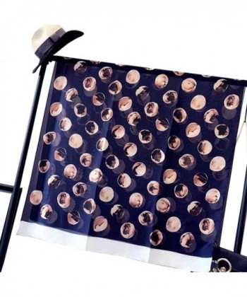 K-Elewon Silk Scarf Women Fashion Scarves 100% Silk Long Lightweight Sunscreen Shawls - Polka-dot Blue - C61859KY669