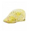 The Hat Depot New Cool Lace Mesh Colorful Polka Dot Newsboy Ivy Trendy Hat - Yellow - CF12EF8Y45L