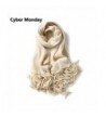 zulves Cashmere Scarf Pashmina Shawl Wrap Elegant Scarves Crochet Scarf Winter Cape - Ivory - C0188NL230C