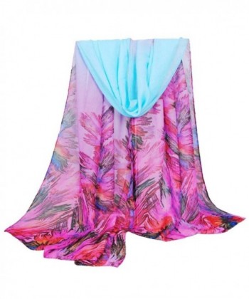 Luweki Great flower Fashion Women Long Soft Wrap Ladies Shawl Chiffon Scarf - Blue - C612N1S3JKG