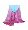 Luweki Great flower Fashion Women Long Soft Wrap Ladies Shawl Chiffon Scarf - Blue - C612N1S3JKG