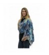 Blue Rose Floral Pashmina Shawl Scarf - CC11CD17D5L