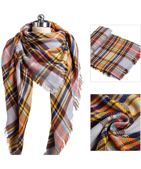 Women Plaid Blanket Shawl Scarf Fashion Warm Pashmina for Winter - Color 1 - CS187EZQLAY