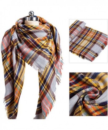 Women Plaid Blanket Shawl Scarf Fashion Warm Pashmina for Winter - Color 1 - CS187EZQLAY