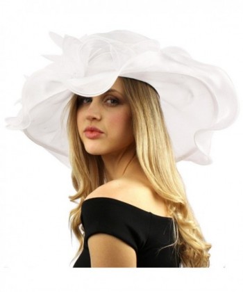 Bella Cielo Kentucky Derby Floppy Ruffle Jewel Organza Dress Bride Hat ...