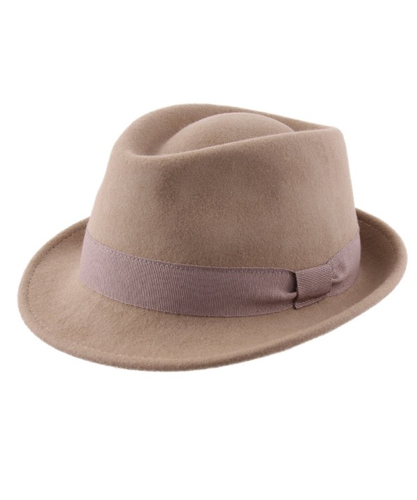 Classic Italy Trilby Pliable Wool Felt Trilby Hat - Camel-2 - CH1880G86M5