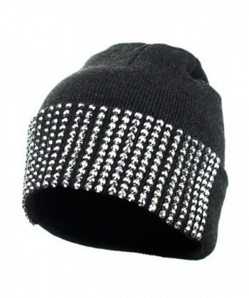 NYFASHION101 Rhinestone Studded Winter Beanie