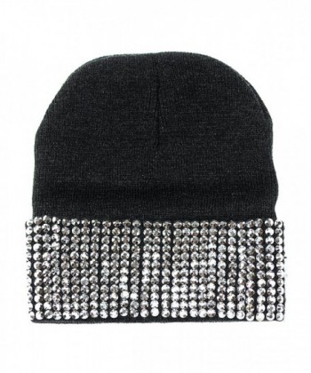 NYFASHION101 Rhinestone Studded Winter Beanie in Women's Skullies & Beanies