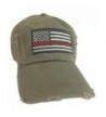 BlvdNorth Thin Red Line American Flag Hat cap Olive Green Support firefighters - CT12BHIOHDV