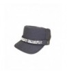 Adjustable Cotton Military Style Studded Bling Army Cap Cadet Hat - Diff Colors Avail - Navy - C311KUTXP7N