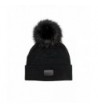 Sweat Active Cashmere and Fur Pom Pom Beanie Hat - Black/Black Pom - CV1886EURZX