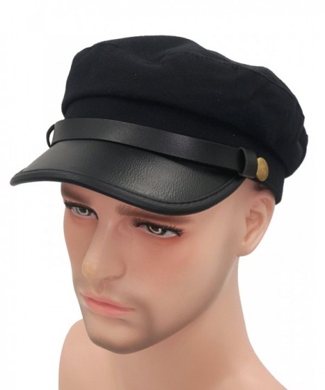 Roffatide Unisex Adult Chauffeur Costume Driver Cap Cosplay Officer Fiddler Hat - Black - CZ182WD0DNE