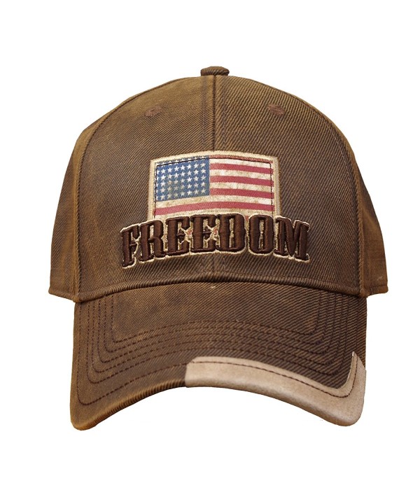 Farm Boy Men's Freedom Flag Ball Cap - F13080693bw - Brown - CB12CF5C7I7