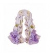Reversible Premium Chiffon Lotus Flower Sheer Voile Shawl Womens Scarf - Purple - C4126QRC2PX