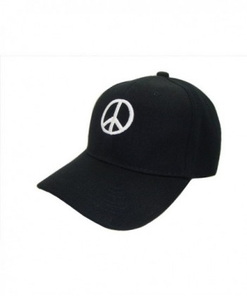 THS Peace Sign Adjustable Baseball Cap (One Size- Black/White) - CP11YY38IUP