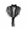 Silver Fever Elegant Vintage Skinny Lace Scarf - Black - CP12F6S0EIP