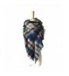 Synthiiz Soft Warm Tartan Plaid Scarf Shawl Cape Blanket Scarves Fashion Wrap - Navy - CJ185ICODGY