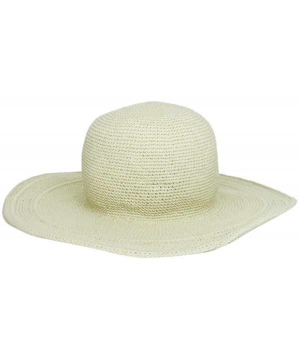 San Diego Hat Company Women's Cotton Crochet 4 Inch Brim Floppy Hat - Stone - CP1171D9XV3