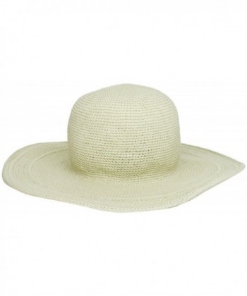 San Diego Hat Company Women's Cotton Crochet 4 Inch Brim Floppy Hat - Stone - CP1171D9XV3