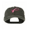 Hot Pink Breast Cancer Logo Embroidered Washed Cap - Black - CF11LBM8BUT