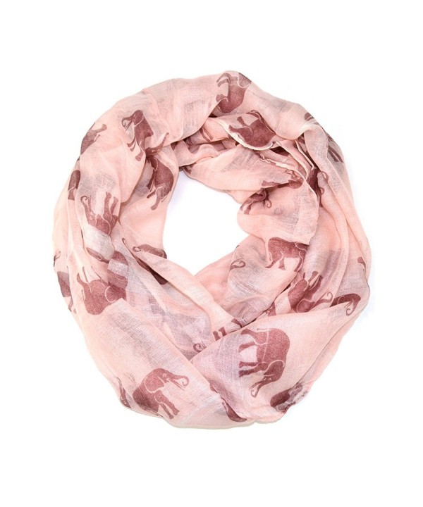 Elephant Animal Print Soft Infinity Loop Scarf - Pink - CN126XA66YF