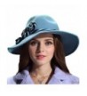 June's Young Women Hats Wool Felt Hats for Winter Wide Brim Floppy - Sky Blue - CI11RUFERY5