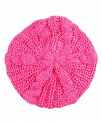 SUNYIK Beanie Hat-Winter Knit Slouchy Baggy Tam Skull Beret Cap - Fuchsia - CE11T05DTID