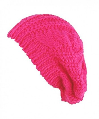 SUNYIK Beanie Winter Slouchy Fuchsia