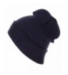 RufNTop Thick Plain knit Beanie Slouchy Cuff Toboggan Daily Hat Soft Unisex Solid Skull Cap - Navy - CQ188DD87I2