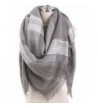 Women's Classic Plaid Tartan Grids Scarf Large Blanket Winter Wraps Shawl - Gray - C9127PKRJRL
