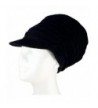 SSK Rasta Dread Knit Tam Hat - "Dreadlocks Cap" (Medium Length Solid Black- with Brim) - CQ11QS0T40P