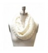 Lace Edge Loose Knit Infinity Scarf White Color - C111HLZ4R3P