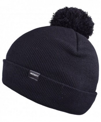 WDSKY Winter Beanie with Cute Pom Pom for Men Women Soft Bobble Hat Knit Skull Caps - Black - C31885SX7I7