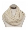 Ls Lady Women's Warm Infinity Circle Scarf Ribbed Knit Scarf Cowl Wrap - Off White - CL127PVG8WH