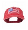 E4hats American Flag Embroidered Washed Cap - Red - CH11MJ3NIEX