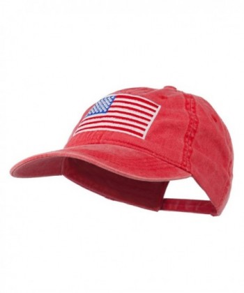 American Flag Embroidered Washed Cap