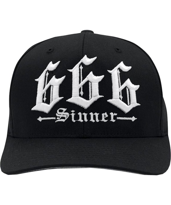 Red Devil Clothing 666 Sinner Fitted Hat Black - CO188ML4IKD