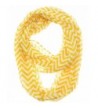 Zando Soft Zig Zag Chevron Wave Light Circle Sheer Loop Infinity Fashion Stripe Scarf - Yellow/White - CV1850NOWLN