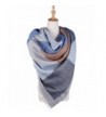 Plaid Blanket Scarf Women Big Square Long Scarves Warm Tartan Checked Shawl - B002-grey-blue and Camel Series - CK186MHE4Y5