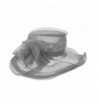 Lawliet Womens Kentucky Derby Sun Hat Wide Brim Wedding Church Racing A002 - Grey - CA11MP67YUN