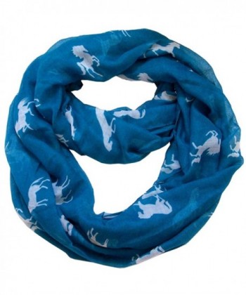 Infinity Horses Print Viscose Scarf CSJ-L-50A - Teal - CL12597CI05