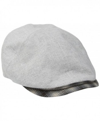 Country Gentleman Men's Roman Panelled Cap With Plaid Brim - Light Grey - CV11RIBU0G5