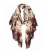 Herebuy - Fashionable Floral Scarves: Pretty Rose Print Scarf Shawl - Coffee - CM183N0KDMH