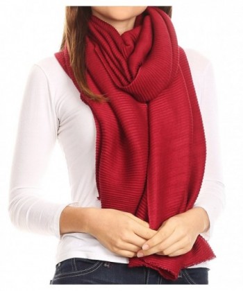 Sakkas Cara Pleated Crinkle Soft and Warm Shawl/ Wrap/ Stole - Burgundy - CR185QIME4M