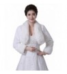 Oncefirst Women's Winter Faux Fur Wedding Jacket for Bride Wrap Shawl Bolero Jacket - Ivory - CX12MFEHOO5