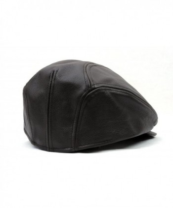 Mens Genuine Leather Made USA Brown S in Men's Newsboy Caps